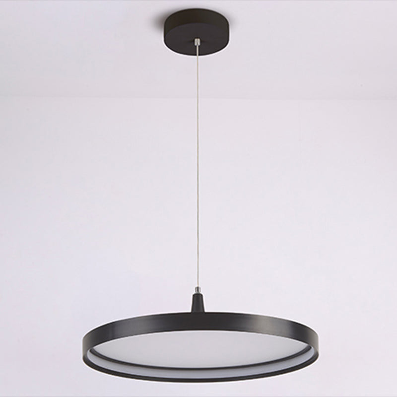 Moderne minimalistische LED -hangende lamp Aluminium cirkelvormige hanglamp met siliconen schaduw