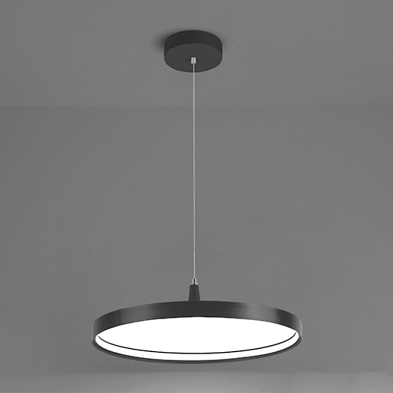 Moderne minimalistische LED -hangende lamp Aluminium cirkelvormige hanglamp met siliconen schaduw