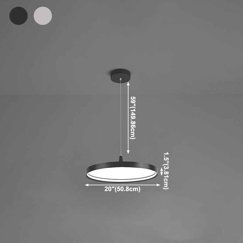 Moderne minimalistische LED -hangende lamp Aluminium cirkelvormige hanglamp met siliconen schaduw