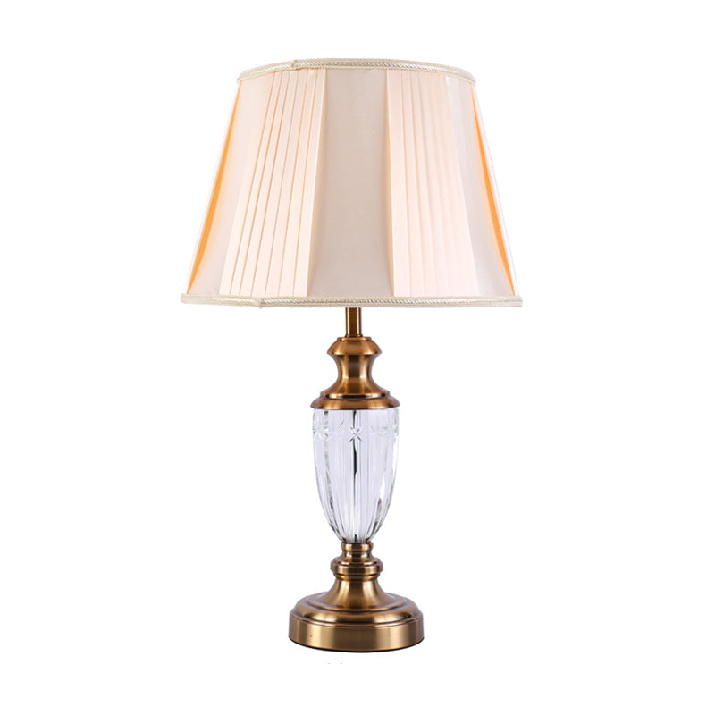 Éclairage de travail en forme d'urne Modernisme Lampe de lecture à 1 tête en cristal taillé à la main en beige