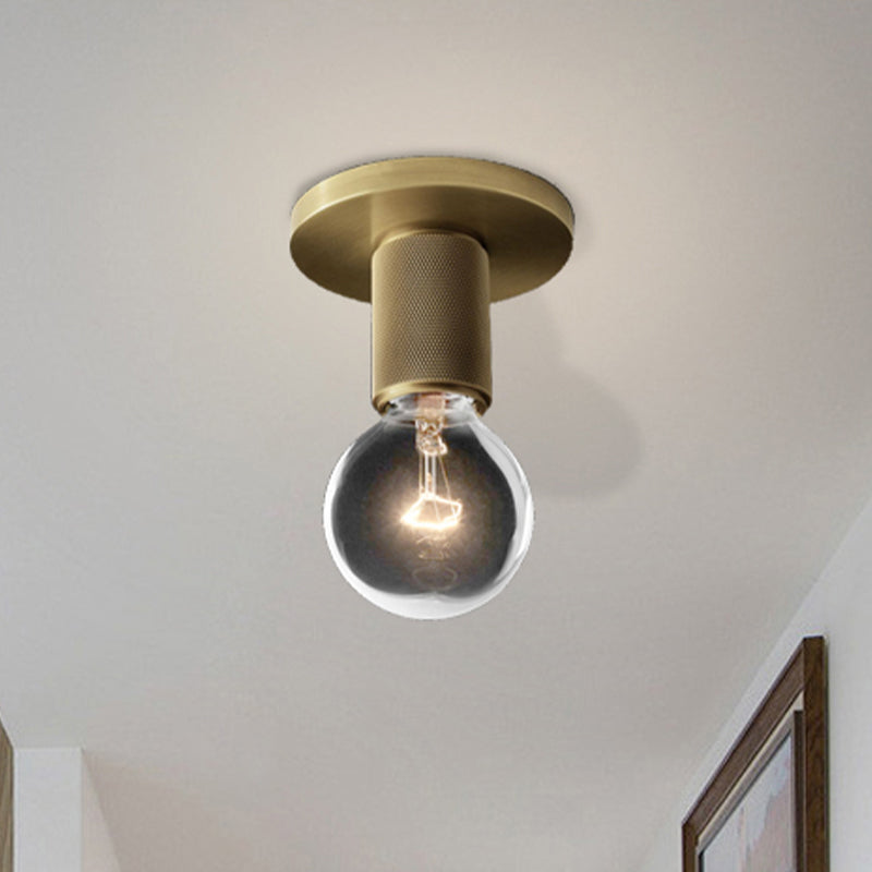 Globe/cône/cylindre/trompette en verre plafonnier suspendu moderne 1 lumière éclairage encastré en laiton pour balcon