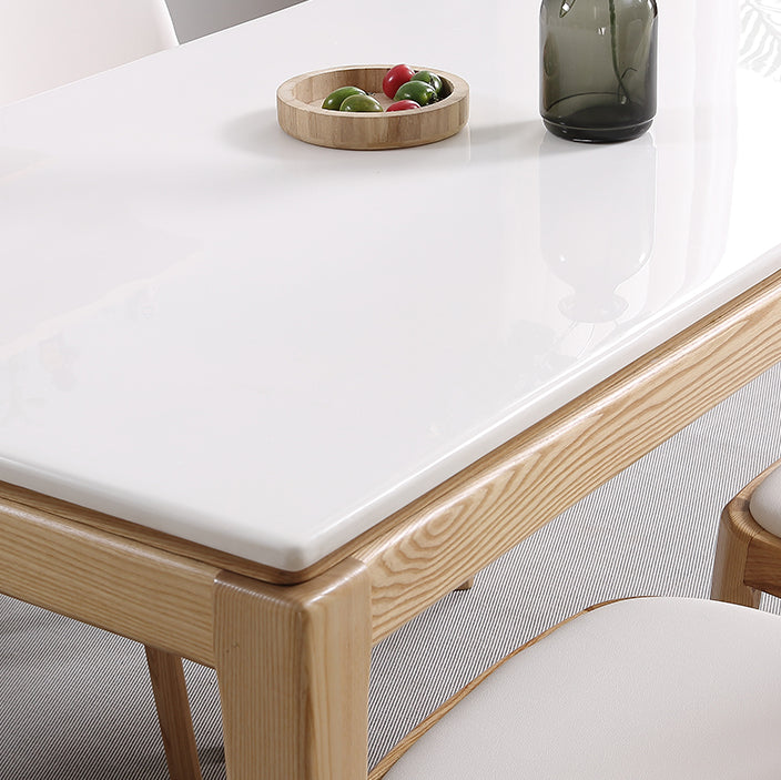 Table à manger rectangulaire du milieu du siècle, table en marbre avec base à 4 pieds pour la maison