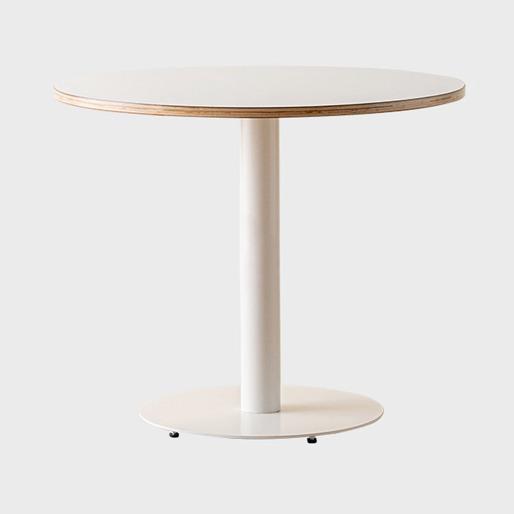 Eigentijdse vaste houten eettafel enkelvoudige voetstuk ronde tafel voor thuis