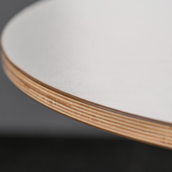 Eigentijdse vaste houten eettafel enkelvoudige voetstuk ronde tafel voor thuis