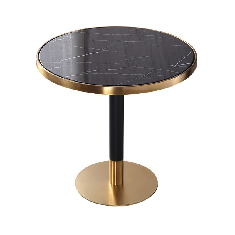 Marble Dining Table Luxury Style Single Pedestal Round Table for Dining Room