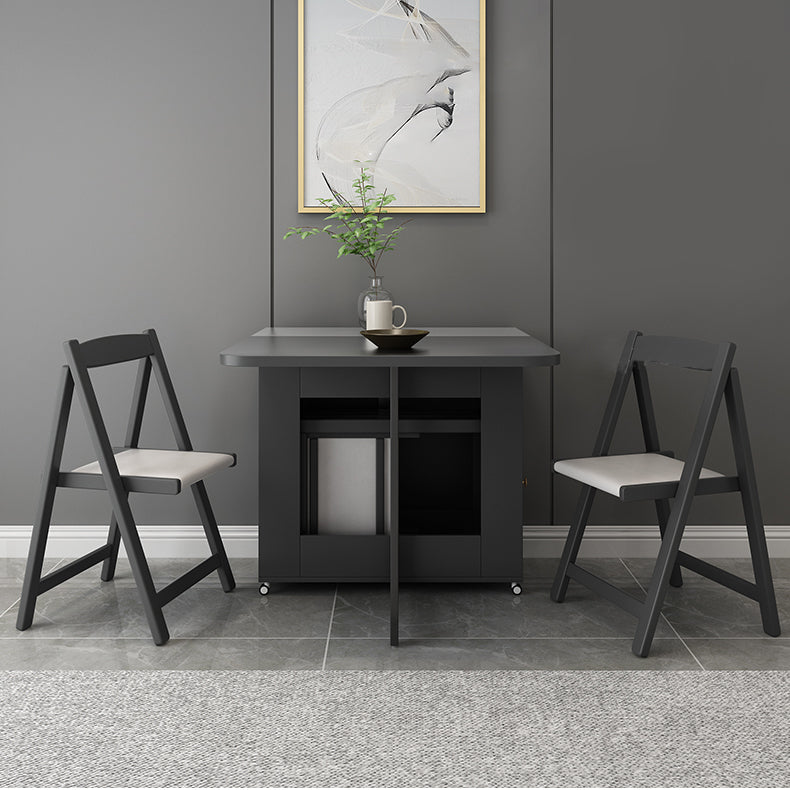 Mid-Century Modern Rectangle Dining Table Drop-Leaf Table with Ash Solid Wood Base,59"L x 29.1"H