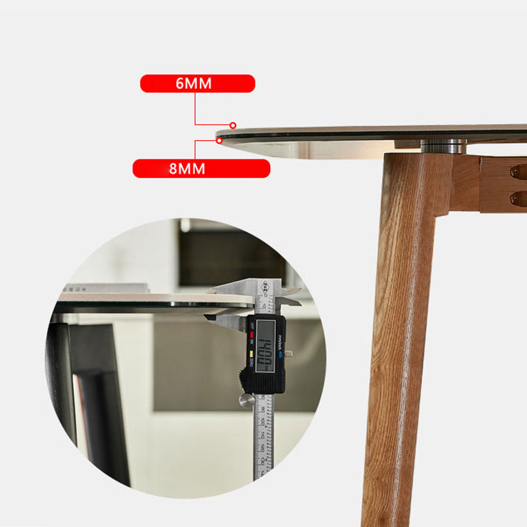 Mesa moderna de mediados de siglo de madera maciza, mesa rectangular de piedra sinterizada con 4 patas