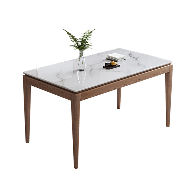 Rechthoek gesinterde steen witte eettafel Vintage 4 poten tafel voor eetkamer