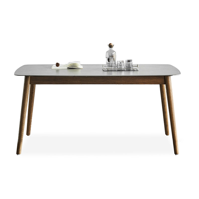 Mesa de madera de madera sólida Mesa Moderna Modern Rectangle Mesa de piedra sinterizada