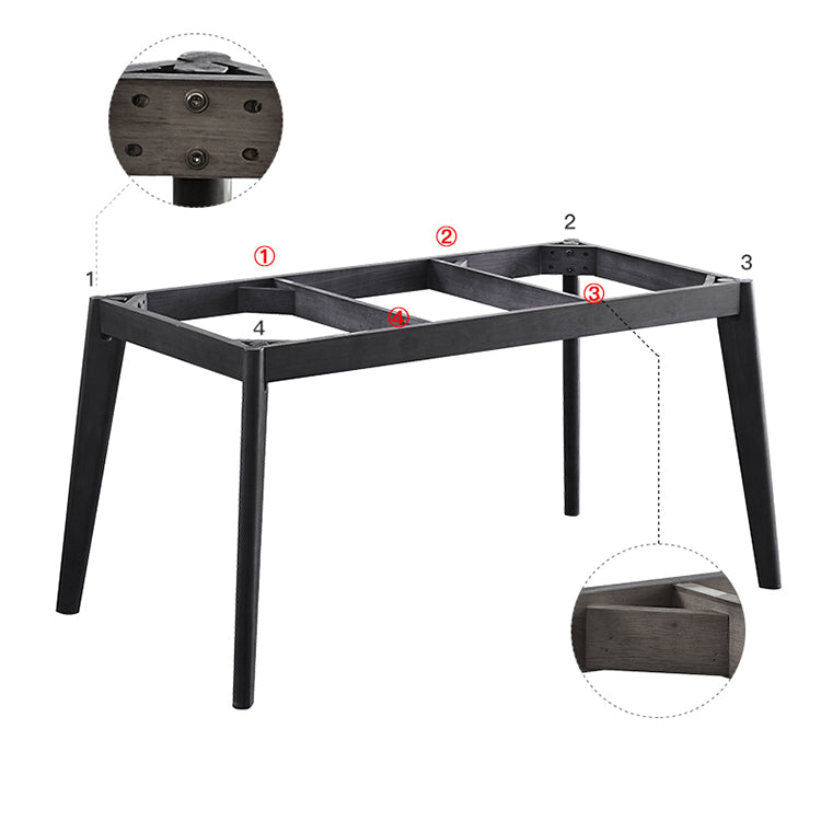 Sintered Stone White Dining Table Retro Modern 4 Legs Table for Dining Room