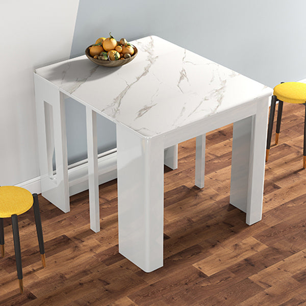 73'' Artificial Foldable Dining Table Extendable Rectangle Table with 5 Legs