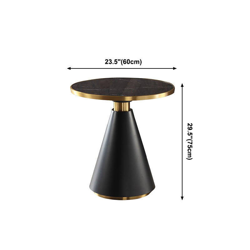 Round Stone Dining Table Traditional Luxury Dining Room Collection with Pedestal Base
