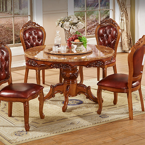 51.18'' Vitoria Round Shape Table Kitchen Dining Table with Pedestal Base