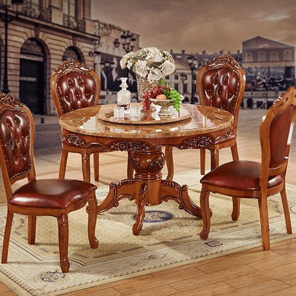 51.18'' Vitoria Round Shape Table Kitchen Dining Table with Pedestal Base