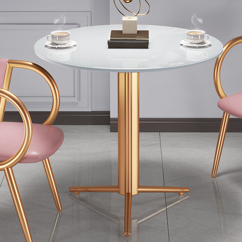 Stone Dining Table Traditional Luxury Dining Site Table with Tripod Base