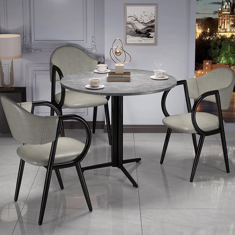 Stone Dining Table Traditional Luxury Dining Site Table with Tripod Base