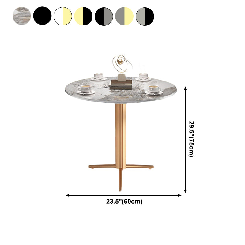 Stone Dining Table Traditional Luxury Dining Site Table with Tripod Base
