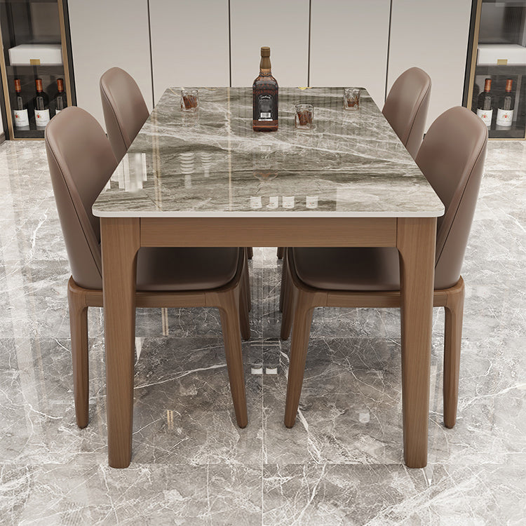 Rectangle Dining Site Table Midcentury Style Stone Dinner Room Kitchen Table