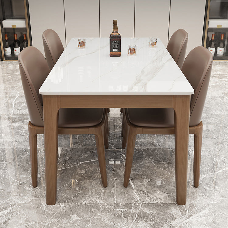Rectangle Dining Site Table Midcentury Style Stone Dinner Room Kitchen Table