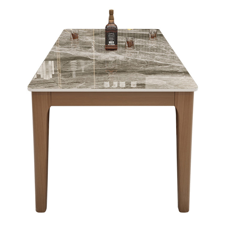 Rectangle Dining Site Table Midcentury Style Stone Dinner Room Kitchen Table