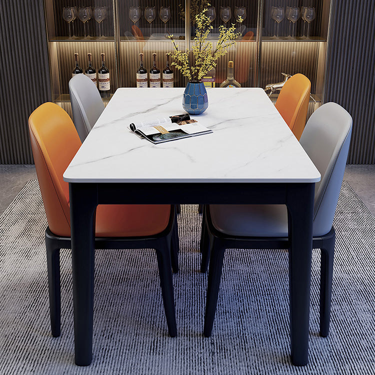 Rectangle Dining Site Table Midcentury Style Stone Dining Room Collection for Indoor