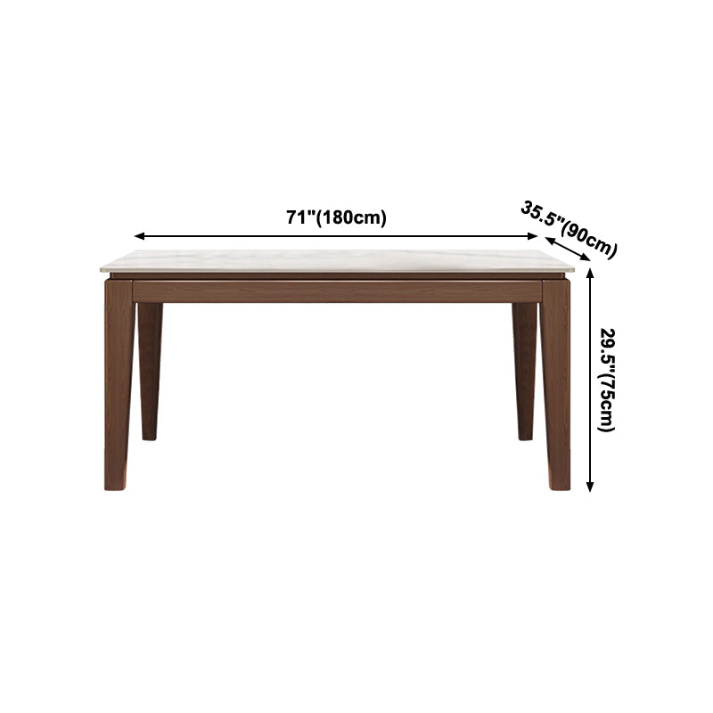 Moderne moderne eettafel uit het midden van de eeuw gesinterde stenen top eettafel met houten basis voor keuken