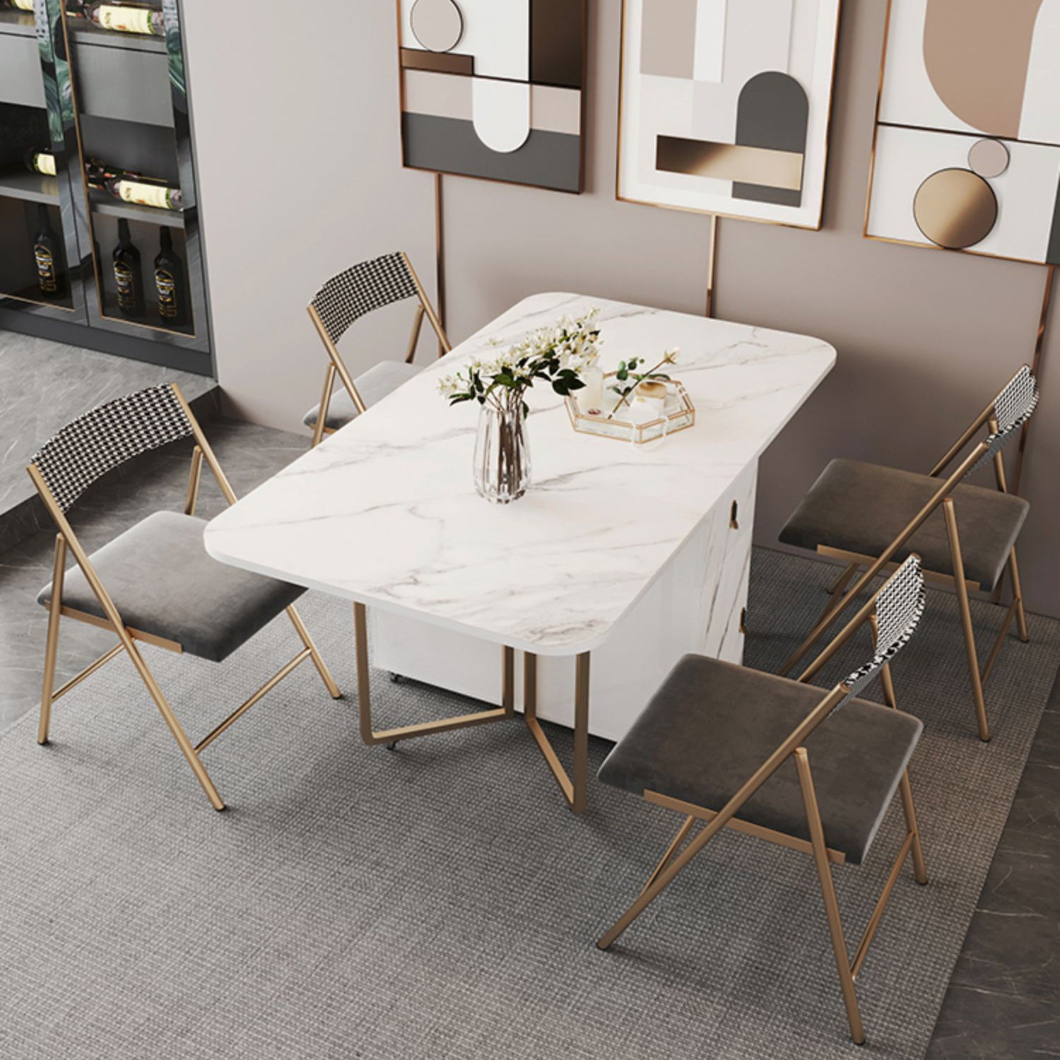 Eigentijdse stijl rechthoek eettafel vouwen eetkamer huismeubilair