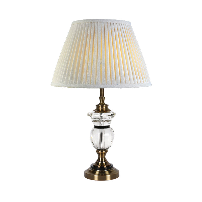 Curvy Fabric Task Lighting Contemporary Clear Crystal 1 Bulb Reading Lamp in White