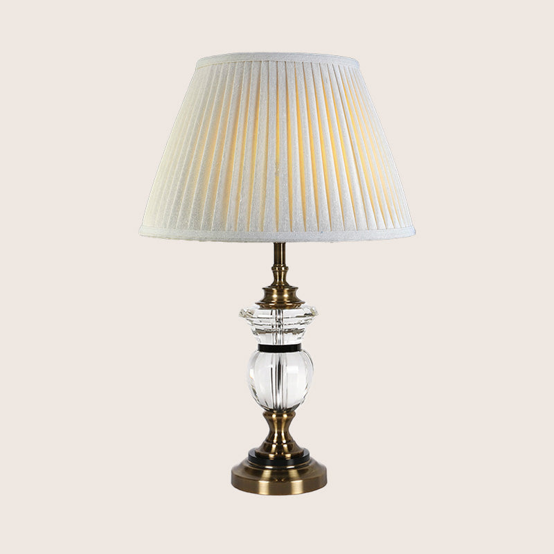 Curvy Fabric Task Lighting Contemporary Clear Crystal 1 Bulb Reading Lamp in White