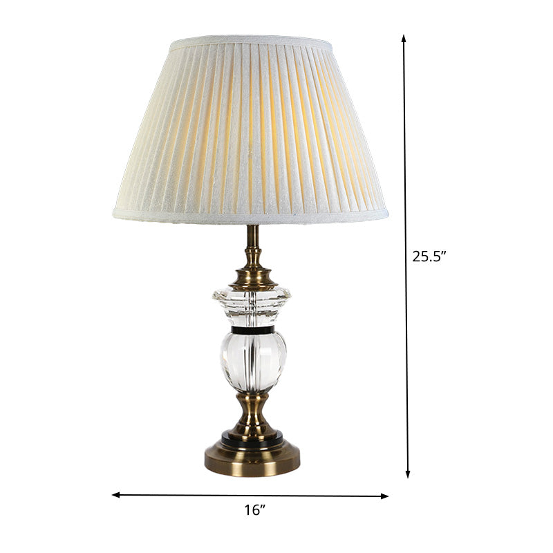 Curvy Fabric Task Lighting Contemporary Clear Crystal 1 Bulb Reading Lamp in White
