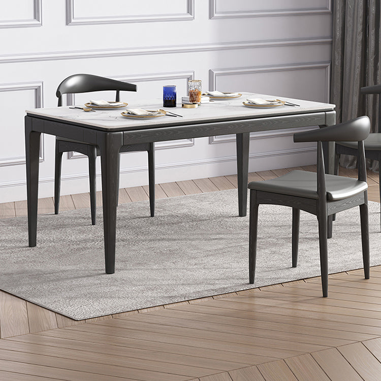 Stone Dining Site Table Midcentury Style Rectangle Dining Table for Kitchen Home