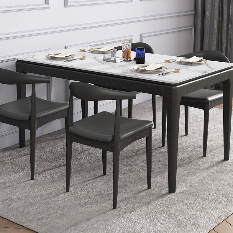 Stone Dining Site Table Midcentury Style Rectangle Dining Table for Kitchen Home