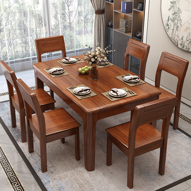 Solid Wood Mid-Century Modern Table Wood Top Table for Dining Room