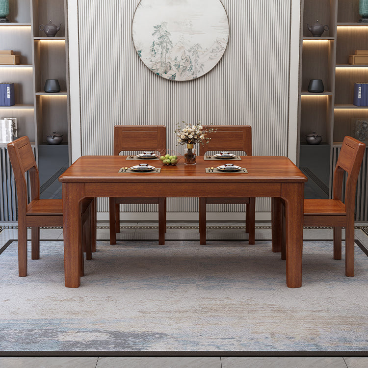 Solid Wood Mid-Century Modern Table Wood Top Table for Dining Room