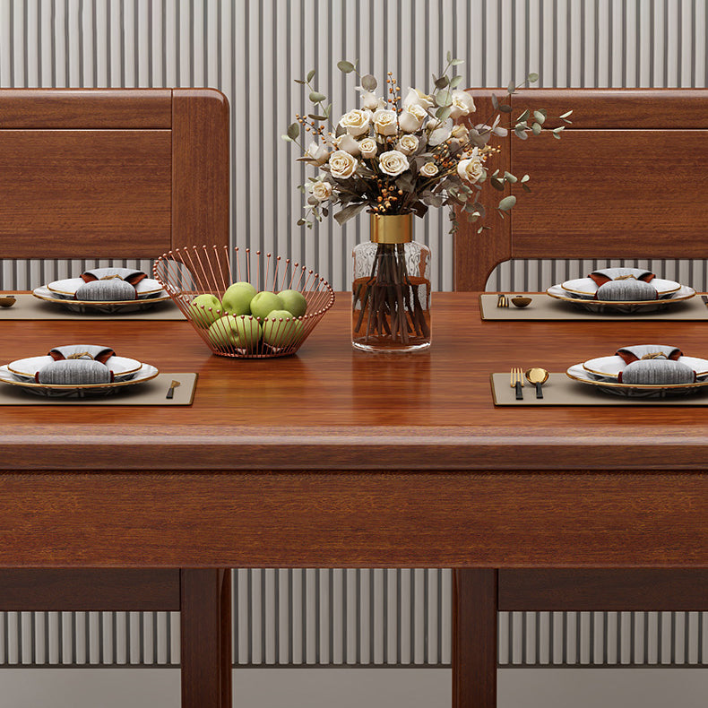 Solid Wood Mid-Century Modern Table Wood Top Table for Dining Room