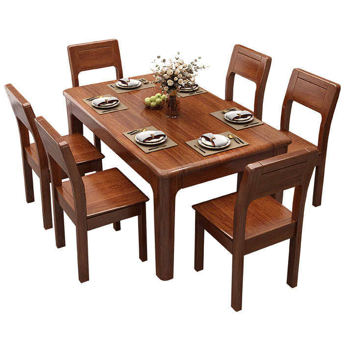 Solid Wood Mid-Century Modern Table Wood Top Table for Dining Room