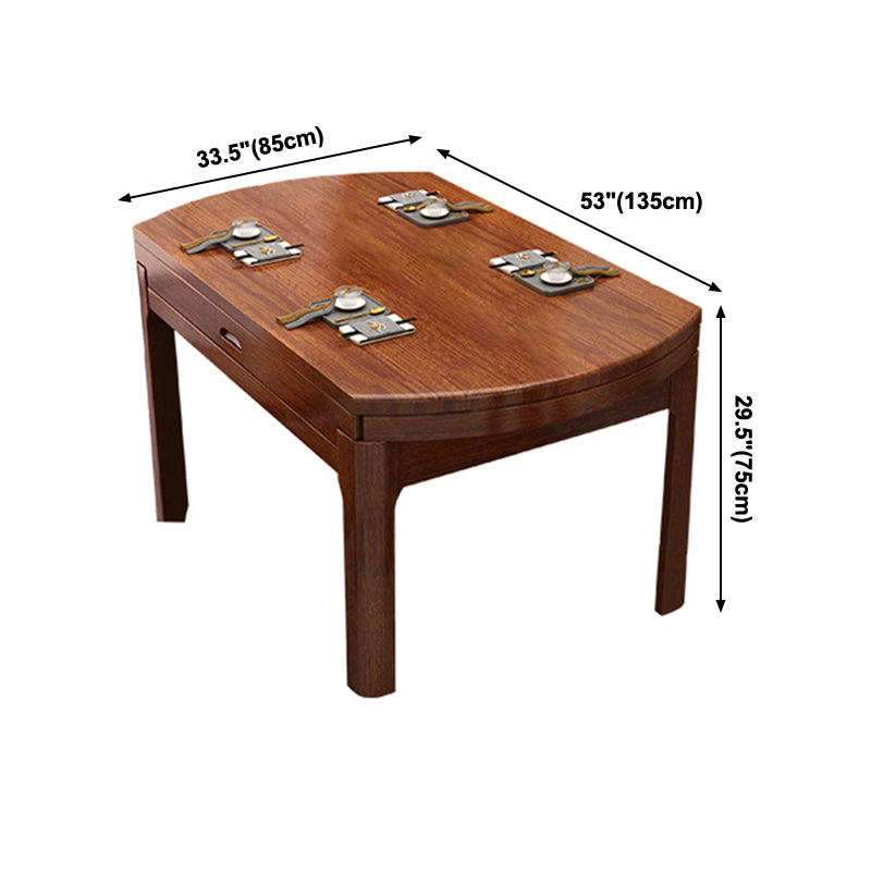 Solid Wood Mid-Century Modern Table Wood Top Table for Dining Room