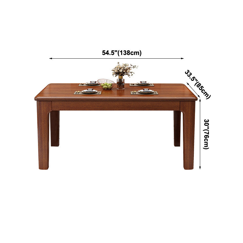 Solid Wood Mid-Century Modern Table Wood Top Table for Dining Room