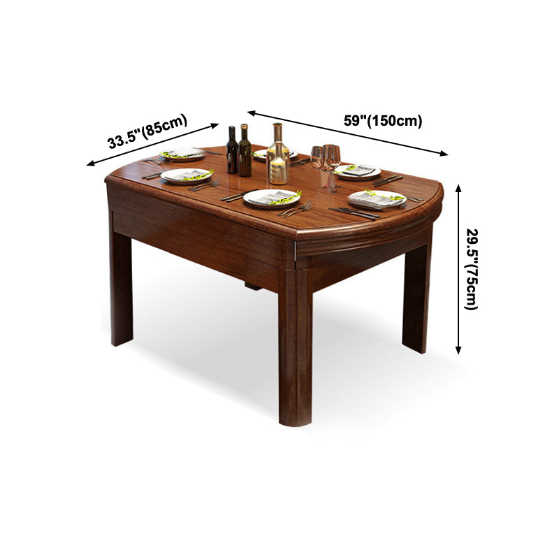 Solid Wood Mid-Century Modern Table Wood Top Table for Dining Room