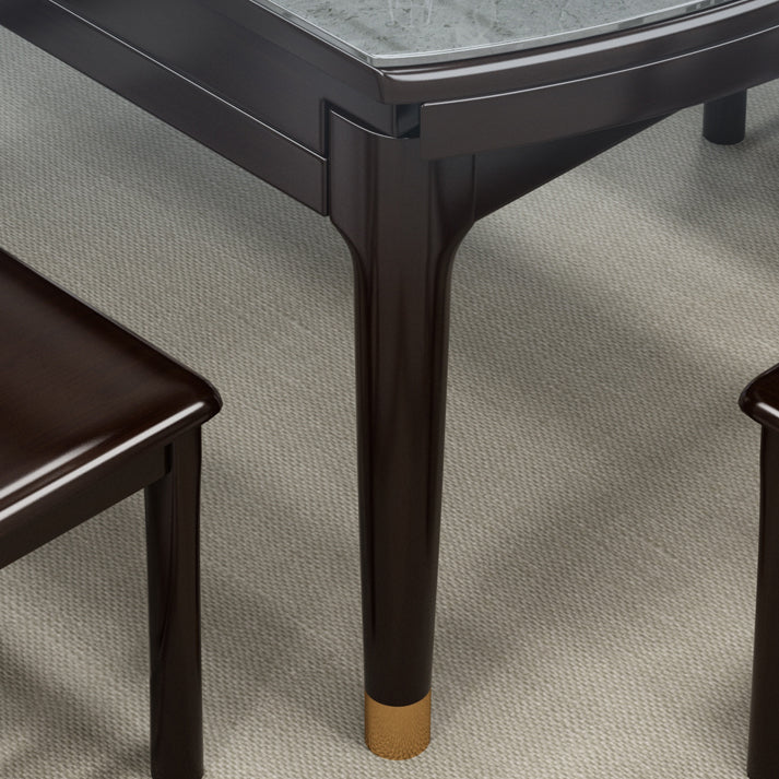 Table à manger de style luxe Table extensible à 4 pieds avec pierre frittée