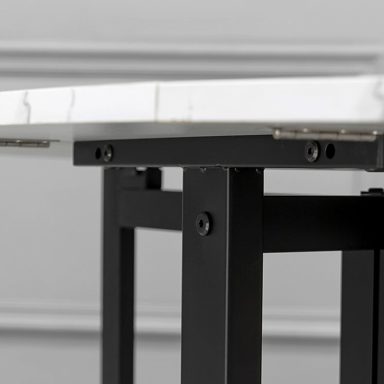 Round Dining Table Mid-Century Style Trestle Base Table for Dining Room