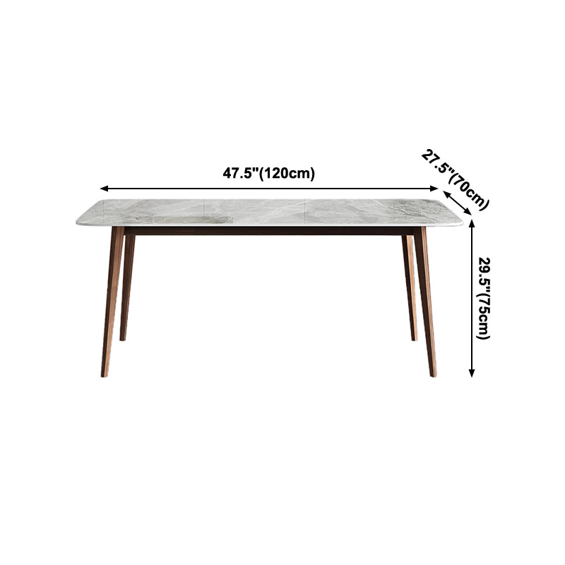 Mesa de comedor de piedra sinterizada Mesa rectangular de 4 patas de mediados de siglo para comedor