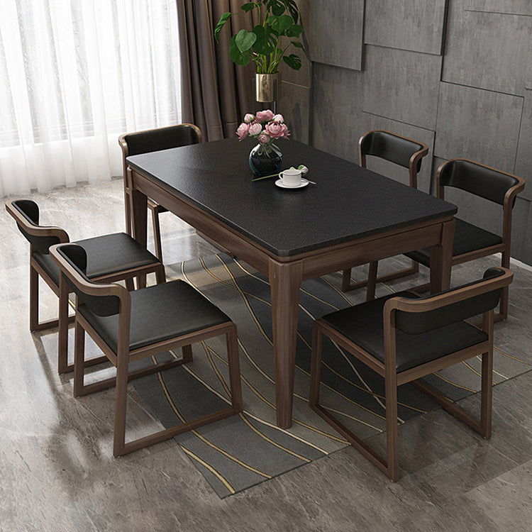 Sintered Stone Dining Table Mid-Century Modern Style 4 Legs Base Table for Dining Room