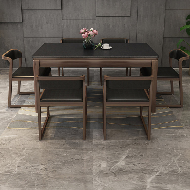Sintered Stone Dining Table Mid-Century Modern Style 4 Legs Base Table for Dining Room