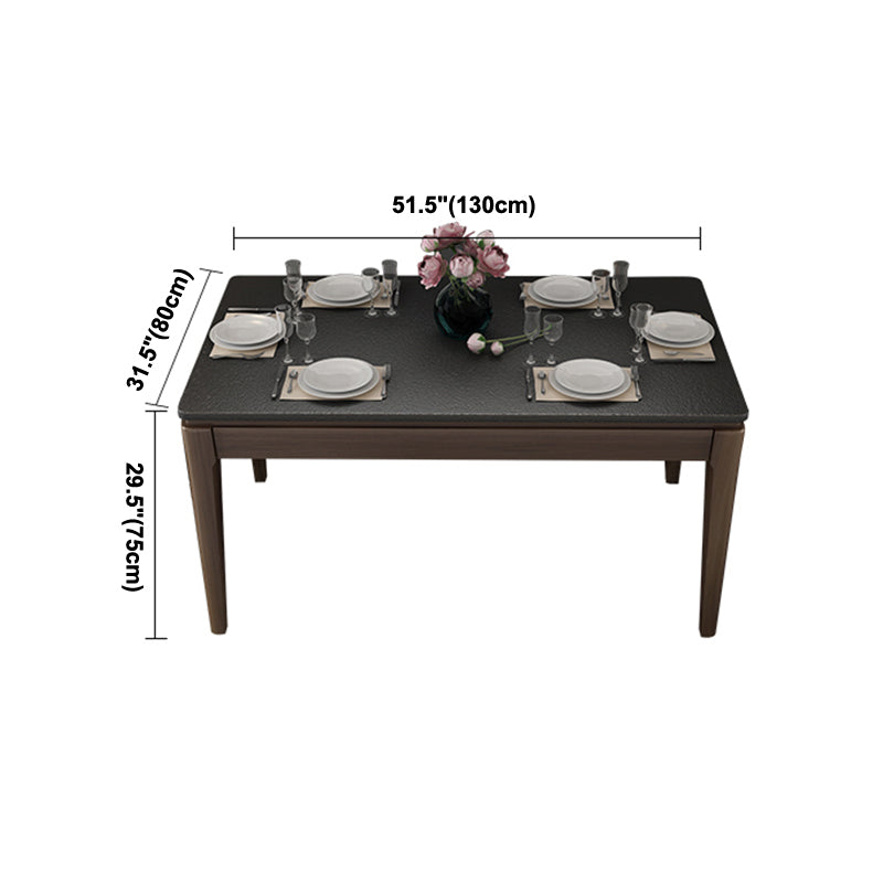 Sintered Stone Dining Table Mid-Century Modern Style 4 Legs Base Table for Dining Room