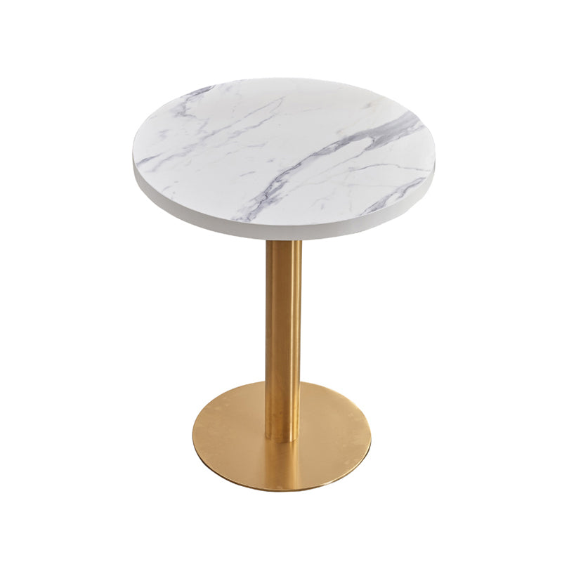 Mesa de lujo tradicional de metal con base de pedestal para cocina y comedor