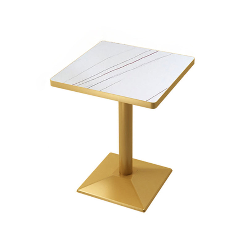 Mesa de lujo tradicional de metal con base de pedestal para cocina y comedor
