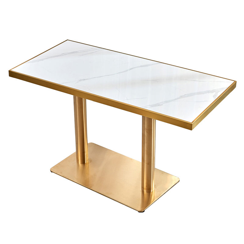 Mesa de lujo tradicional de metal con base de pedestal para cocina y comedor