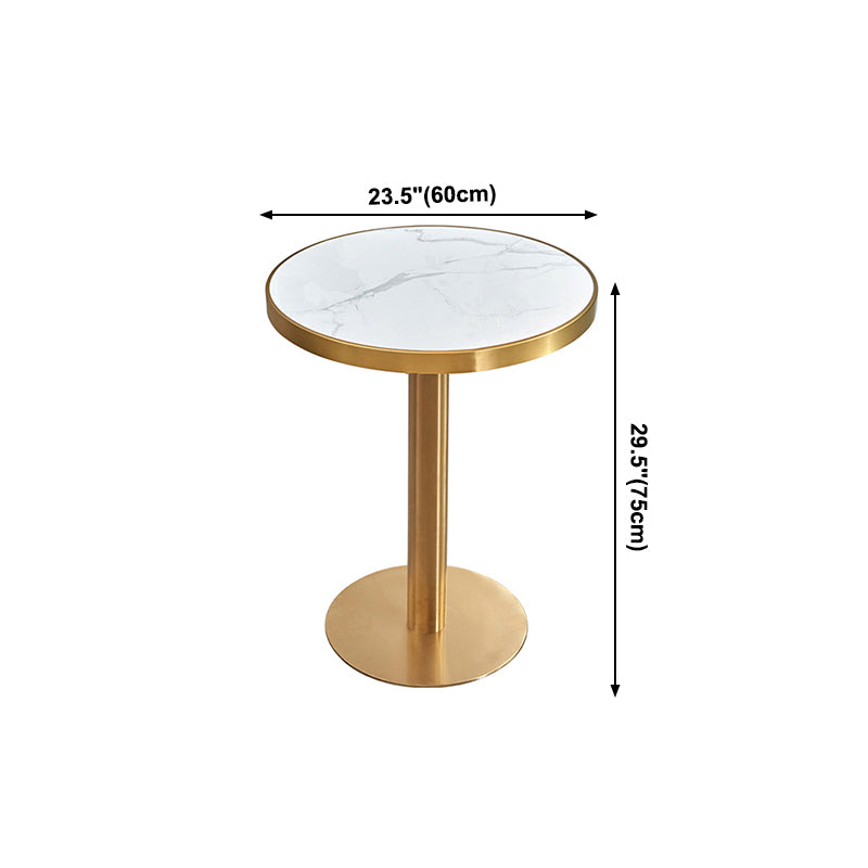 Mesa de lujo tradicional de metal con base de pedestal para cocina y comedor