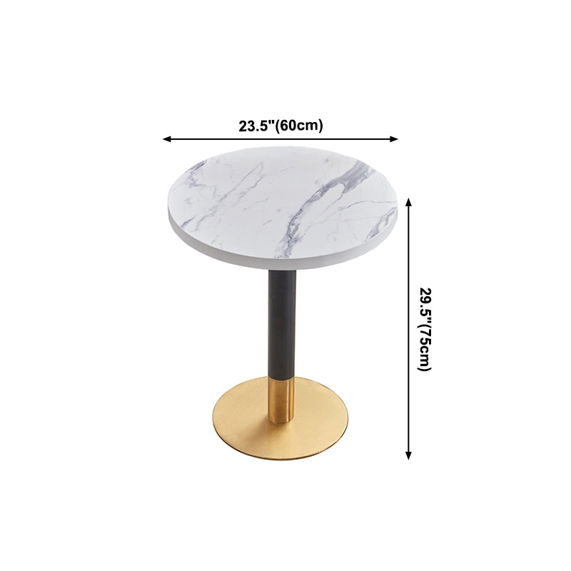 23.6-inch Traditional Luxury Table Dining Metal Pedestal Table